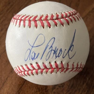 Lou Brock Autograph On Official Rawlings National League Ball Cardinals - Toning - Picture 1 of 6