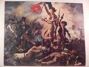 Vintage Print Liberty Leading The People, Delacroix Lithographie - Bild 1 von 4