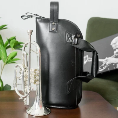BOLSO CORNET GIG Estuche de cuero vegano individual. Bolsa de concierto para corneta. Bolsa con soporte para corneta Foto 1 de 4