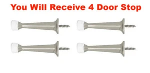 4x Parachoques de puerta rígida níquel cepillado liso tope de puerta 3" - Imagen 1 de 3