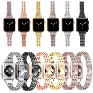 Pulsera delgada de metal correa para mujer para Apple Watch 10 9 8 7 6 5 SE 41/42/45/46/49 mm - Imagen 1 de 19