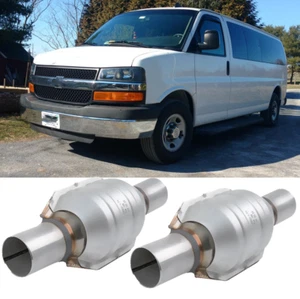 For Chevrolet Express 2500 3500 2PCS 2" In/Out Catalytic Converter EPA Approved - Picture 1 of 13