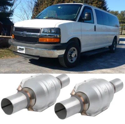 For Chevrolet Express 2500 3500 2PCS 2" In/Out Catalytic Converter EPA Approved - Image 1 of 4