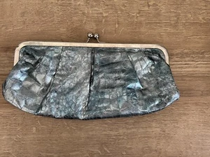 Candie's Silver Metallic Snakeskin Clutch - Picture 1 of 6