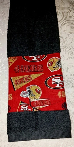 San Francisco 49ers Hand Towel Handmade  GREAT GIFT! GREAT FOR GOLF BAG AND BAR Cover