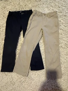 Two Gap Kids Slim Stretch Chino Khaki Pants navy Blue And Beige Size 6t - Picture 1 of 5