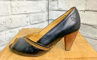 Fly Girl London Pump Heels Women's 38 7.5 Brown Leather Pin Up Retro Steampunk — 第 1/4 张图片