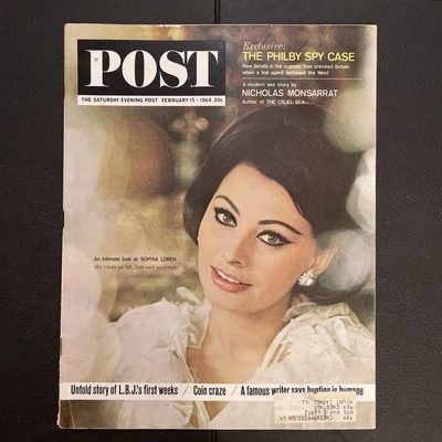 Saturday Evening Post Feb 15 1964 Sophia Loren; Philby Spy Case; LBJs 1st Days - Image 1 of 4