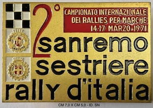 SANREMO SESTRIERE 2° RALLYE D’ITALIA 1971 PLACCA RADIATORE AUTO AUTOMOBILE CLUB - Foto 1 di 6