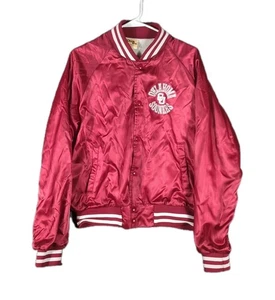 Vintage Oklahoma Sooners Chalk Line Satin Bomber Jacket Size Med - Bild 1 von 13