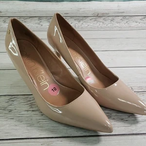 Zapatos de salón Calvin Klein para mujer talla 10 Gayle charol desnudo sin cordones - Imagen 1 de 13