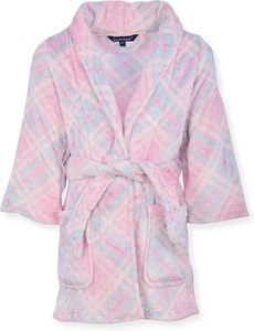 Isotoner Girls Plush Robe - Toddler Little Big Girl Unicorns Pink Comfortable - Picture 1 of 9