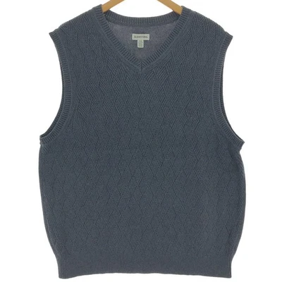 Vintage St. John's Bay V-neck cotton knit vest men's size XL - Image 1 of 4