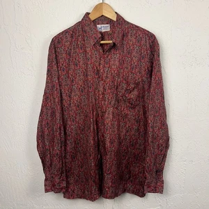 Vintage 70's Minar Paisley Button Down Silk Shirt Hippie Psychedelic Disco - Picture 1 of 4