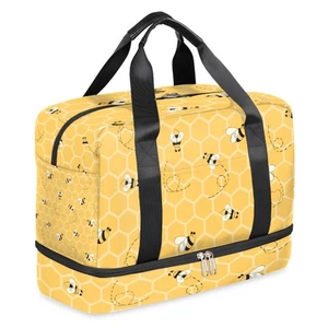 Honeycomb Bee Sports Gym Bag with Shoes Compartment,Honeybee Animal Travel Du... - Bild 1 von 8
