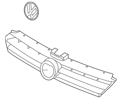 Genuine Volkswagen 2017 Golf Alltrack Grille 5G0-853-651-AR-VBL - Image 1 of 2