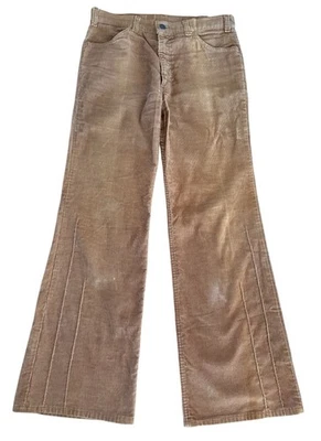 Vintage 70s Levi’s Corduroy Bell Bottom Pants Mens 32 X 30.5 Brown Flare Leg - Image 1 of 4