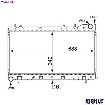 RADIATOR ENGINE COOLING CR 1561 000S FOR SUBARU EJ205/EJ202 2.0L 4cyl FORESTER - Image 1 of 4