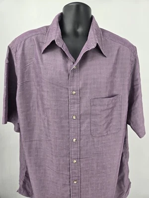 Roundtree & Yorke Shirt 2XLT TALL Purple Short Sleeve Casual Lightweight Men * - Image 1 of 4