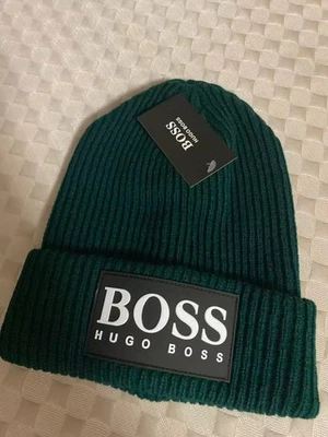 HUGO BOSS Hombre Adulto Tejido Sombrero Invierno Cálido Exterior Informal Gorros Gorra Verde Foto 1 de 3