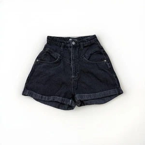 Zara High Waisted Denim Jean Shorts Women’s Size 2 Black - Picture 1 of 3