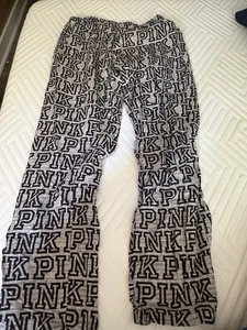 Victoria’s Secret PINK pajama Pants Black & Off White Sz XS - Picture 1 of 3