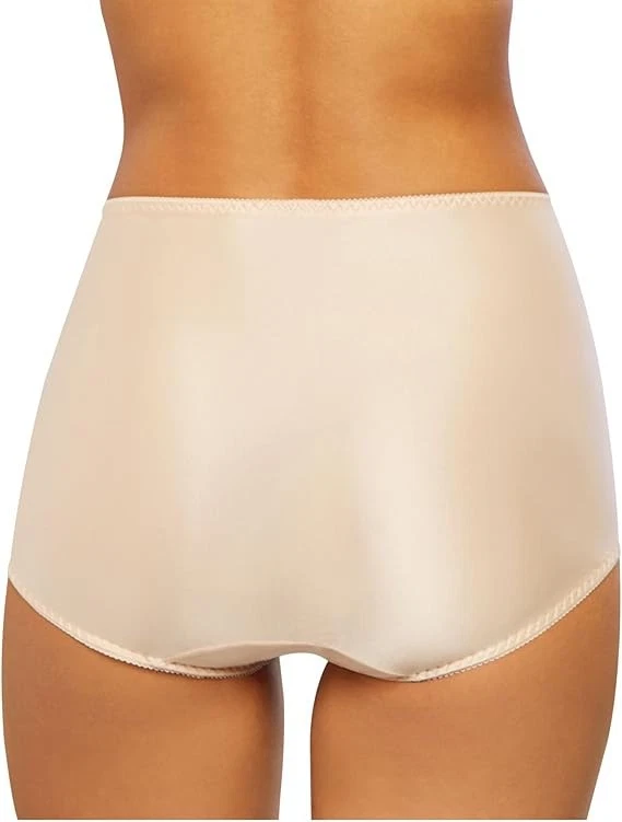 BEYOND SEXY!!! BALI BEIGE SLIPPERY SILKY SATIN AND LACE  PANTIES 9 2XL NWT - Image 1 of 2