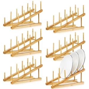 6 Pcs Wooden Dish Rack Drying Stand Plate Rack Kitchen Cabinet Organizer for ... - Picture 1 of 7