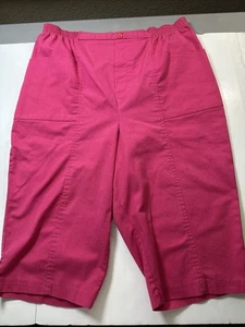 FAWN GROVE Damen Capri Shorts elastischer Bund Retro bescheiden rosa Größe 16 USA #065 - Bild 1 von 14