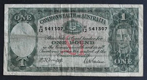 (1941-1948) Australien 1 Pound Banknote P#26b Armitage/McFarlane S/N# H12 541307 - Bild 1 von 2