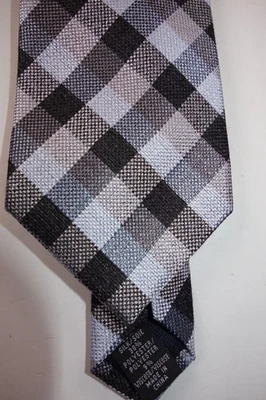 Corbata de cuello MICHAEL KORS gris y negro diamante a cuadros mezcla de seda NUEVA Foto 1 de 2