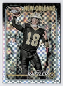 2024 Topps Chrome Rookies Spencer Rattler #213 X-Fractor (RC) NEW ORLEANS SAINTS - Picture 1 of 2