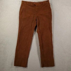 Jos A Bank Corduroy Pants Mens 36x31 Rust Brown Tailored Fit Chino Dress Pants - Picture 1 of 12