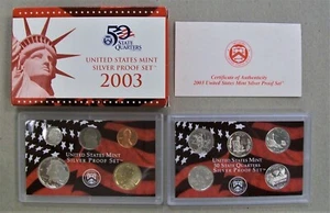 2003 US SILVER 10 COIN PROOF SET WITH STATE QUARTERS IN US MINT PACKAGING - Picture 1 of 1