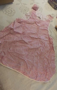 Vintage Smock APRON Red Chambray, White Stripe - Picture 1 of 2
