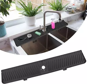 Kitchen Sink Splash Guard, 30" Sink Splash Guard, Faucet Mat, Longer Silicone  - Picture 1 of 8