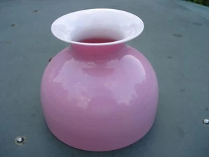 SPARE ORIGINAL PINK 'ROSE DU BARRY ' OPALINE GLASS SHADE FOR STUDENT OIL LAMP - Picture 1 of 9