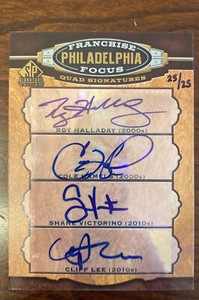 Roy Halladay Cole Hamels Cliff Lee 2012 SP Signature Autograph AUTO /25 PHILLIES
