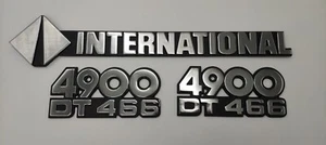 Fits International 4900 DT466 Truck Side and Front Emblem Set 3 piece 3m tape - Picture 1 of 6