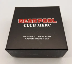 Deadpool Corps Ring Napkin Holders Club Merc Marvel Loot Crate Set of 4 in Box - Picture 1 of 6