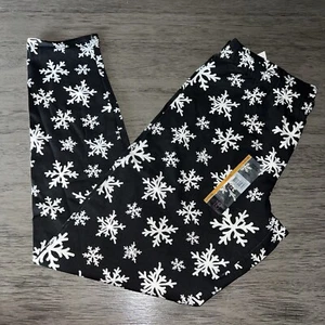 NOBO No Boundaries Junior size L. Black white snowflake Christmas ankle legging - Picture 1 of 3