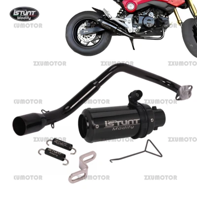 Side Mount Full Exhaust System Header Pipe For Honda MSX125 Grom 2013-2023 - Image 1 of 4