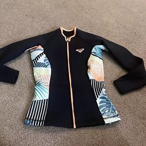 Roxy Pop Surf Front Zip Jacket 1mm Top Woman’s Size 6 Black - Picture 1 of 7