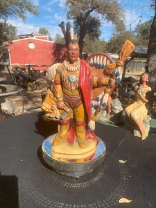 Ceramic Native American Indian w/ Mohawk, War stick, Shield and Tomahawk - Picture 1 of 6