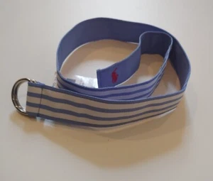 Neu mit Etikett Ralph Lauren Polo Mädchen Kinder D-Ring Gürtel Größe M 28" blau gerührt - Bild 1 von 4