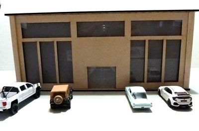 -1/64 TALL MODERN DIORAMA SHOWROOM MODEL BUILDING  UNFINISHED ADD YOUR OWN TOUCH - Image 1 of 4