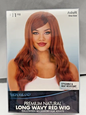 Peluca Disfraz Wonderland Adulto Mujer Talla Única Roja Premium Larga Ondulada Bang ENVÍO RÁPIDO Foto 1 de 4