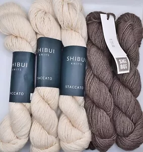 Shibui Knits Yarn - STACCATO Merino, Silk - DUNE Alpaca, Camel, Silk - 5 Skeins - Picture 1 of 7
