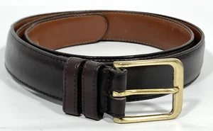 Vtg Coach #5800 Leather Belt Mocha Brown 38” Cowhide Solid Brass Buckle Made USA - Picture 1 of 12