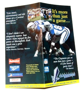 Scottish Claymores NFL American Football Team 1995 Scotland Brochure World Leau - Picture 1 of 2